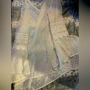 Sheer white dressy blouse